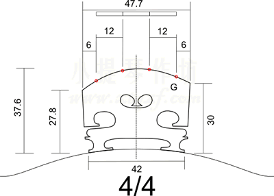 小提琴琴码的琴弦间距距离