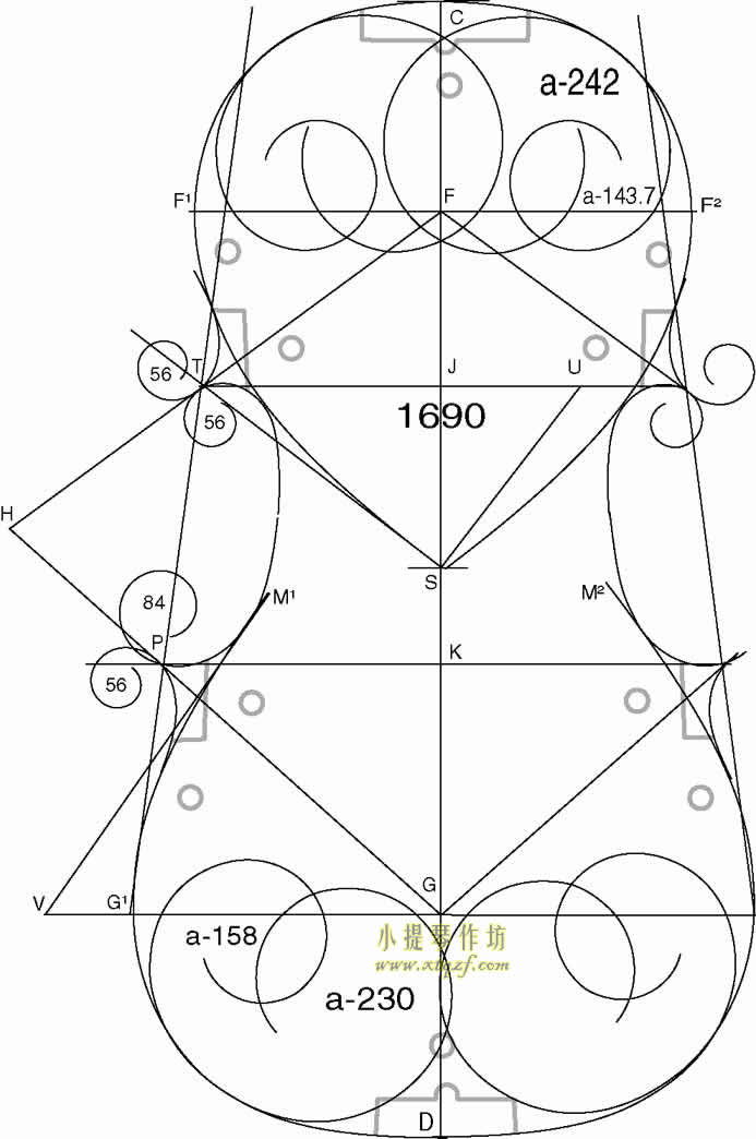 斯特拉迪瓦里 1690年 男高音中提琴内模具