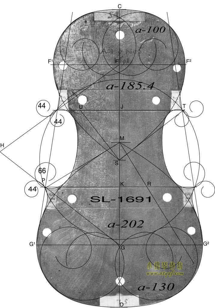 斯特拉迪瓦里 1691年 小提琴内模具