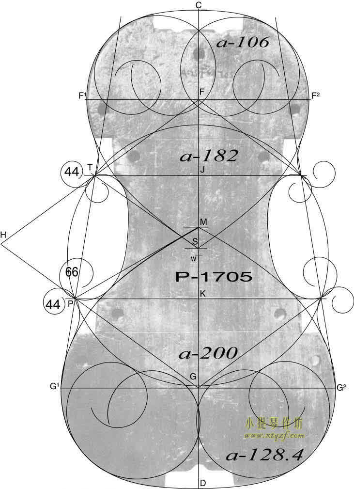 斯特拉迪瓦里 1715年 小提琴内模具